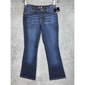 Jordache‎ Low Rise Bootcut Jeans Womens Juniors Size 5/6 Blue Button Fly New
